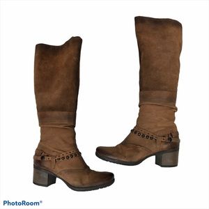 Ladies MJUS Tall Brown Leather Boots Size 38